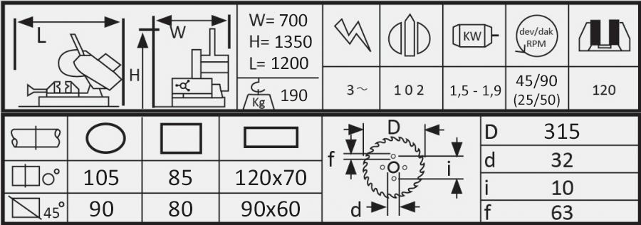 Destek Sac� Kesim Makinesi TT-315