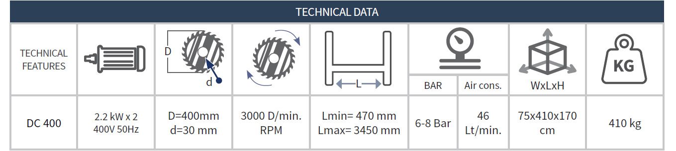Çift Kafa Üst Kesim Makinesi DC 400